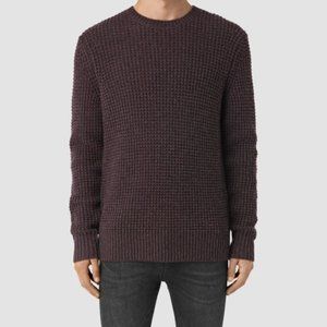 All Saints Tornn Crew Waffle Knit Sweater
